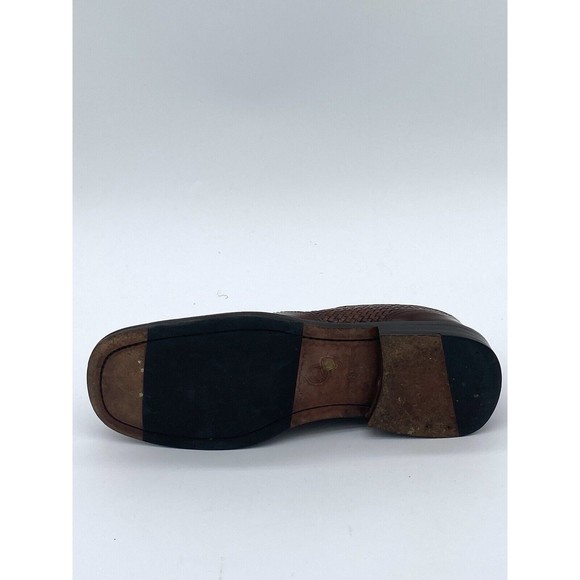 Bachrach Asti 200 Men’s Handmade Woven Leather Loafer Brown Size 8 - Picture 8 of 15